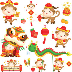 Fototapeta na wymiar Chinese new year monkey year