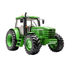 green tractor isolated on white - obrazy, fototapety, plakaty