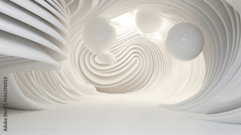 Canvas Prints 3d white interior background. futuristic room