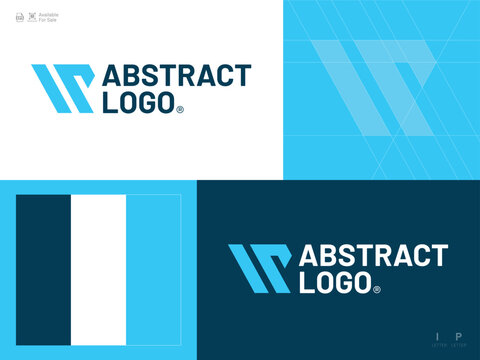 Alphabet letter icon logo I, P, IP, PI