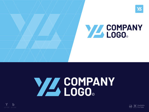Alphabet letter icon logo Y, B, YB, BY