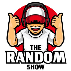 Youtuber Gaming Guy Logo Mascot Template