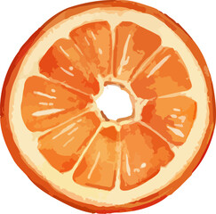 Watercolor orange slice illustration for Orange garland decorations