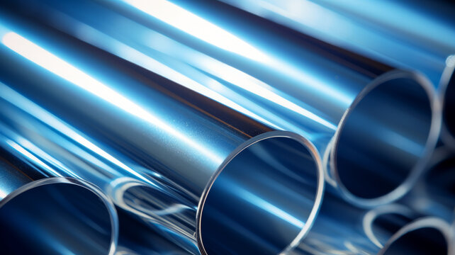 photograph of Metal tubes, Metallic Pipe. telephoto lens daylight,generative ai