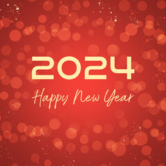 2024 Happy new year christmas red abstract shiny background.