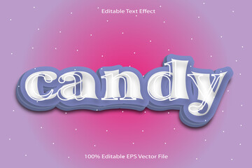 Candy Editable Text Effect 3d Emboss Cartoon Gradient Style