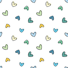 Seamless Pattern with Heart Design on White Background