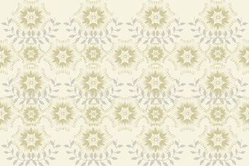 Ikat floral paisley embroidery on pattern traditional.Aztec style abstract vector illustration.design for texture,fabric,clothing,wrapping,decoration.