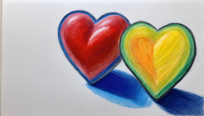 Beautiful Heart Rendered in Colored Pencil.(Generative AI)