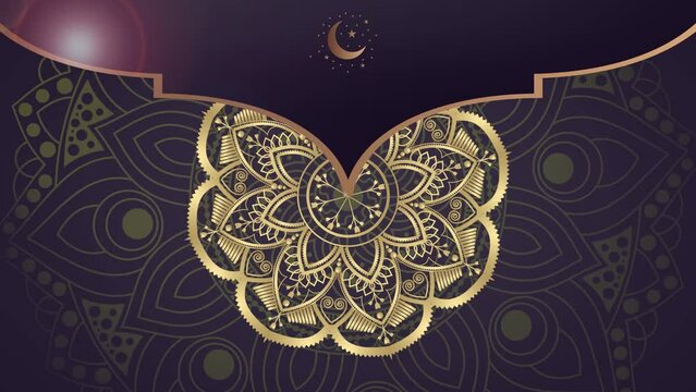 Luxury mandala background with golden arabesque pattern Arabic Islamic east style. Ramadan Style Decorative mandala. Mandala for your video background element. Arabic style ornament