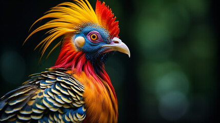 A vibrant colored Golden pheasant