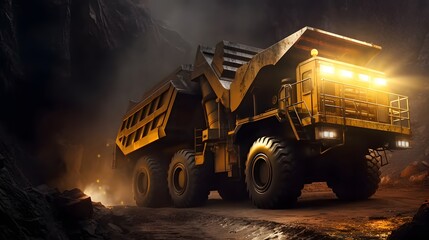 Big Yellow Mining Truck in Mine industry