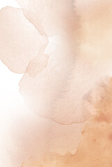Watercolor abstract background in beige tones. Texture of paint smudges and aged paper. Neutral backdrop for invitations and postcards. © Olga Shulgina