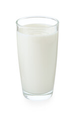 Glass of fresh milk isolated on white