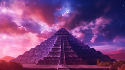 Pyramid of Kukulcan - the ancient Mayan city of Chichen Itza on the Yucatan Peninsula in Mexico