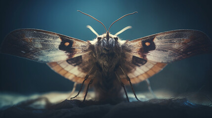 Really close up of macrophotography of a moth butterfly 