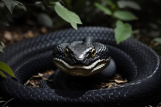 banner on black with photo of lurking snake wildlife