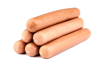 Sausage  isolated on the white background. Sausage for hot dog