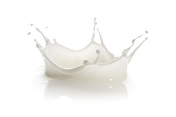 Splash of fresh milk isolated on white