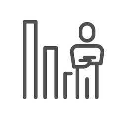 Graph related icon outline and linear vector.