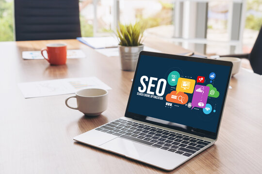 SEO search engine optimization for modish e-commerce and online retail business showing on computer screen