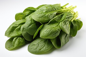 Obraz premium A bunch of leafy green spinach. isolation white background,Generated with AI