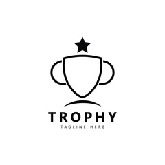 Champions trophy for winner award logo design inspiration