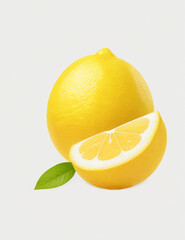 Set of Lemon fruit. Cut lemons in half and chopped. Suitable for Culinary Theme, Food Theme, Vegetables Theme, Agriculture Theme, Infographics and Other Graphic Related Assets.