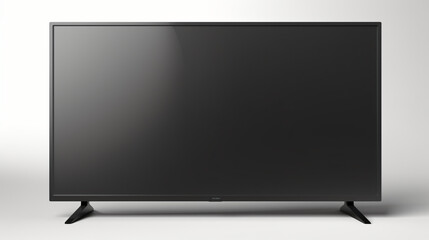 Black LED tv television screen blank isolated on white background
 - obrazy, fototapety, plakaty