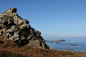 La pointe de Primel à Plougasnou ,baie de Morlaix, Bretagne