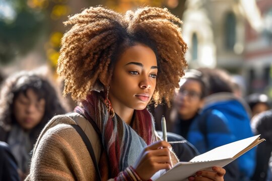 Art Student Immersed in Sketching. Generative AI