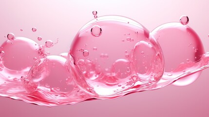 pink bubbling liquid in 3D