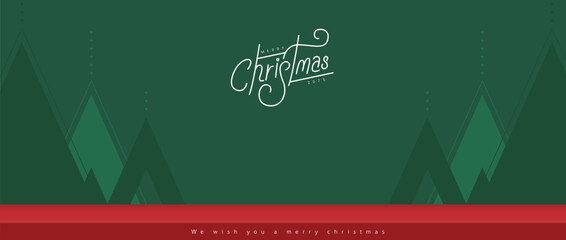 Merry Christmas banner studio table room product display with copy space and christmas tree abstract background