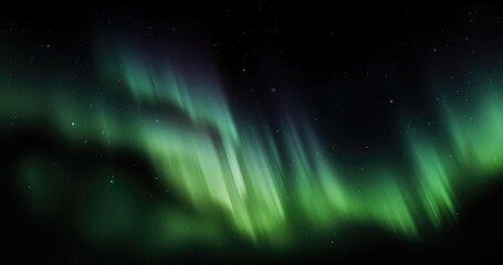 Panorama of Aurora borealis, Northern lights with starry in the night sky