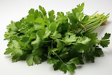 Fresh, aromatic herbs like cilantro and parsley. isolation white background,Generated with AI