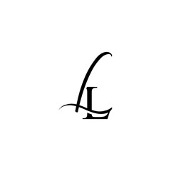 initial letter ll unique monogram logo vector black color