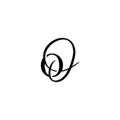 initial letter oo unique monogram logo vector black color