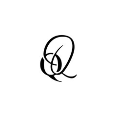initial letter qq unique monogram logo vector black color