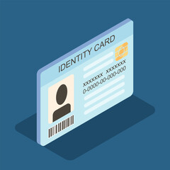 ID card icon isometric concept, vector illustration