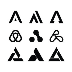letter A logos set letter A logo icons symbol