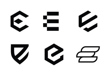 Set letter E logo icons design template elements