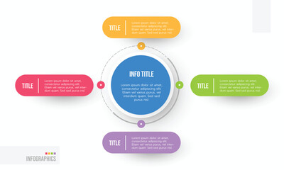 Vector Infographic label design template, Choice template with 4 steps, features or processes