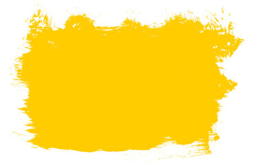 Fototapeta premium Yellow Grunge paint brush stroke, grungy lines, frames, box artistic design elements on transparent background. Royalty high-quality free stock png of Ink splash, splatter, dirty watercolor texture 