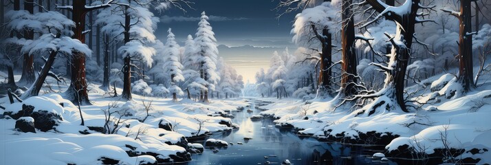 Snow-Covered Forest: Capture the quiet serenity of a snow-blanketed forest