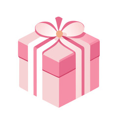 pink gift box with ribbon