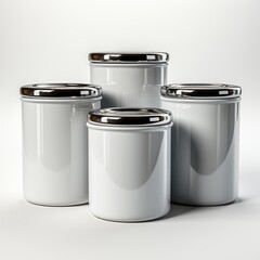 View Canister Set On A Completely White Backgrou 0, Isolated On White Background, High Quality Photo, Hd - obrazy, fototapety, plakaty