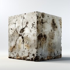 View Concrete Blockson A Completely White Backgr 2, Isolated On White Background, High Quality Photo, Hd