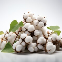 Obraz na płótnie Canvas View Cotton Balls On A Completely White Backgrou 6, Isolated On White Background, High Quality Photo, Hd