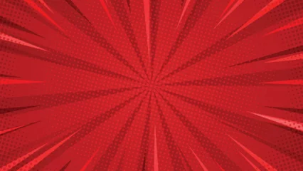 Türaufkleber Red Comics Style Background Template. Comic book style background, Classic pop-art style, Cartoon anime background ( 16:9 aspect ratio ) © CIGeek