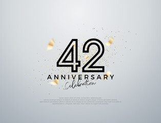 Simple line design for 42nd anniversary celebration. Premium vector for poster, banner, celebration greeting.